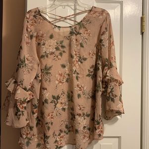 NWOT! Torrid Floral Blouse with Ruffle Sleeves